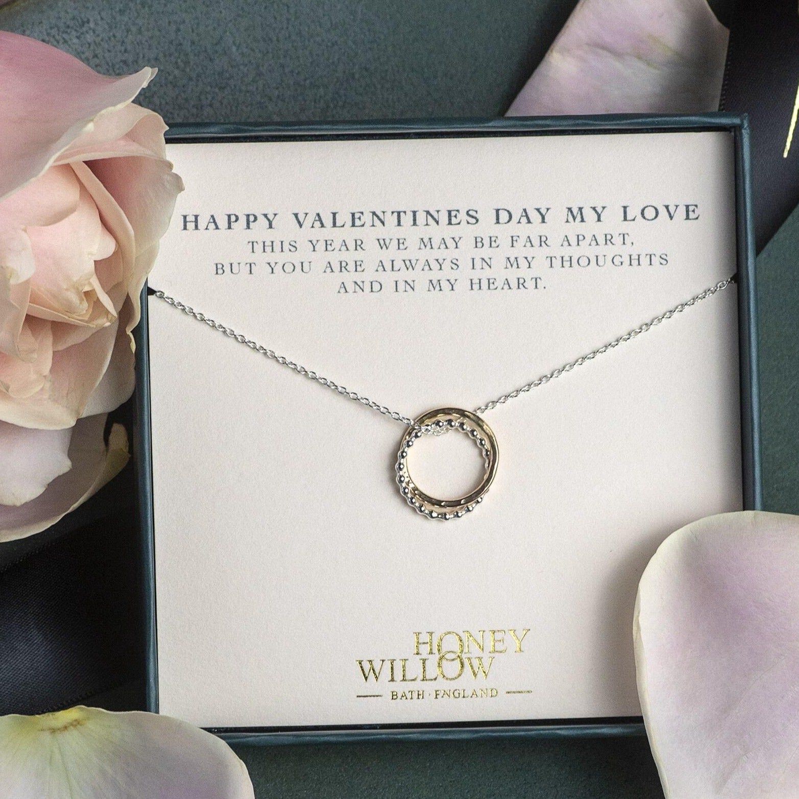 Valentine's Necklace for Her - Long Distance Love Gift