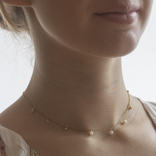 birthstone choker necklace, pearl choker necklace