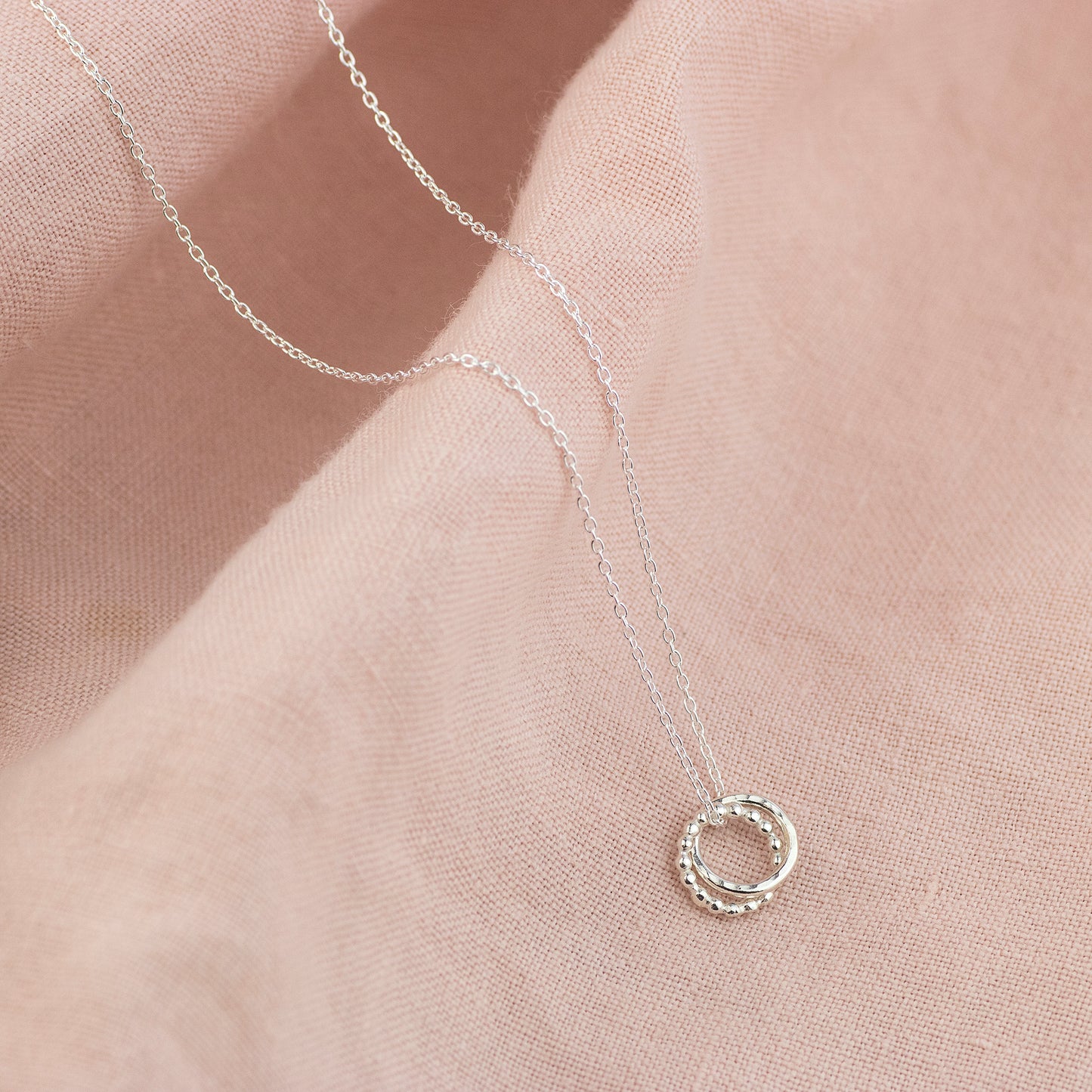 2nd Anniversary Necklace - The Original 2 Links for 2 Years Necklace - Silver Love Knot
