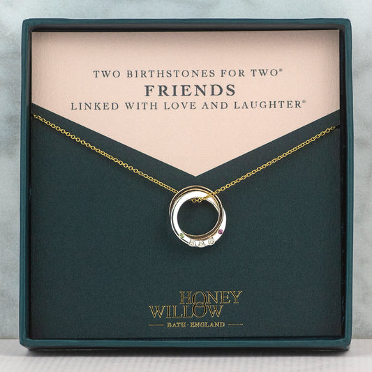 Personalised Friendship Necklace - Hand-Stamped - Gold & Silver