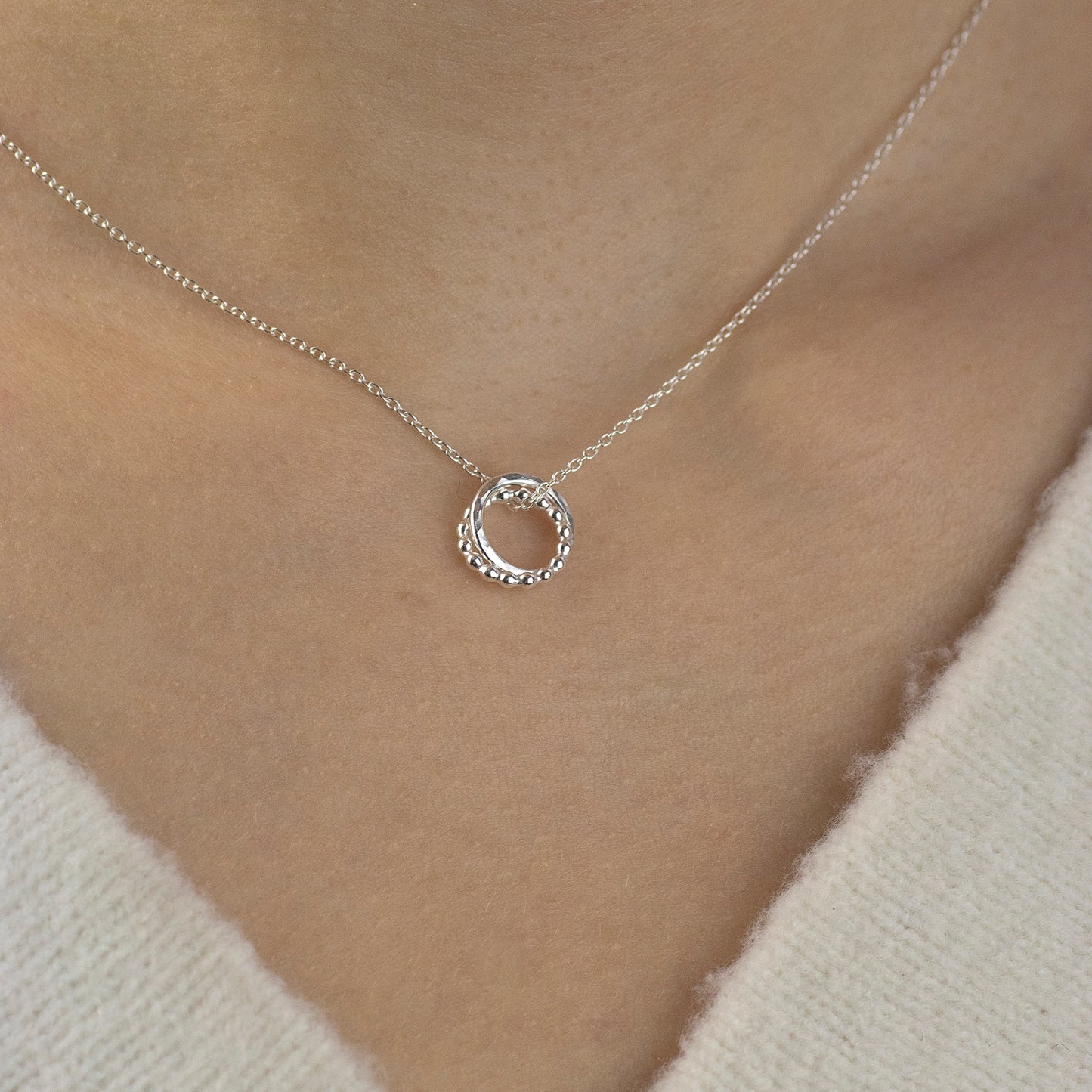 2nd Anniversary Necklace - The Original 2 Links for 2 Years Necklace - Silver Love Knot