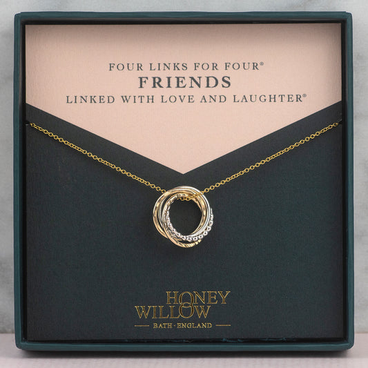 Friends Necklace - 4 Links for 4 Friends - Petite Mixed Metal