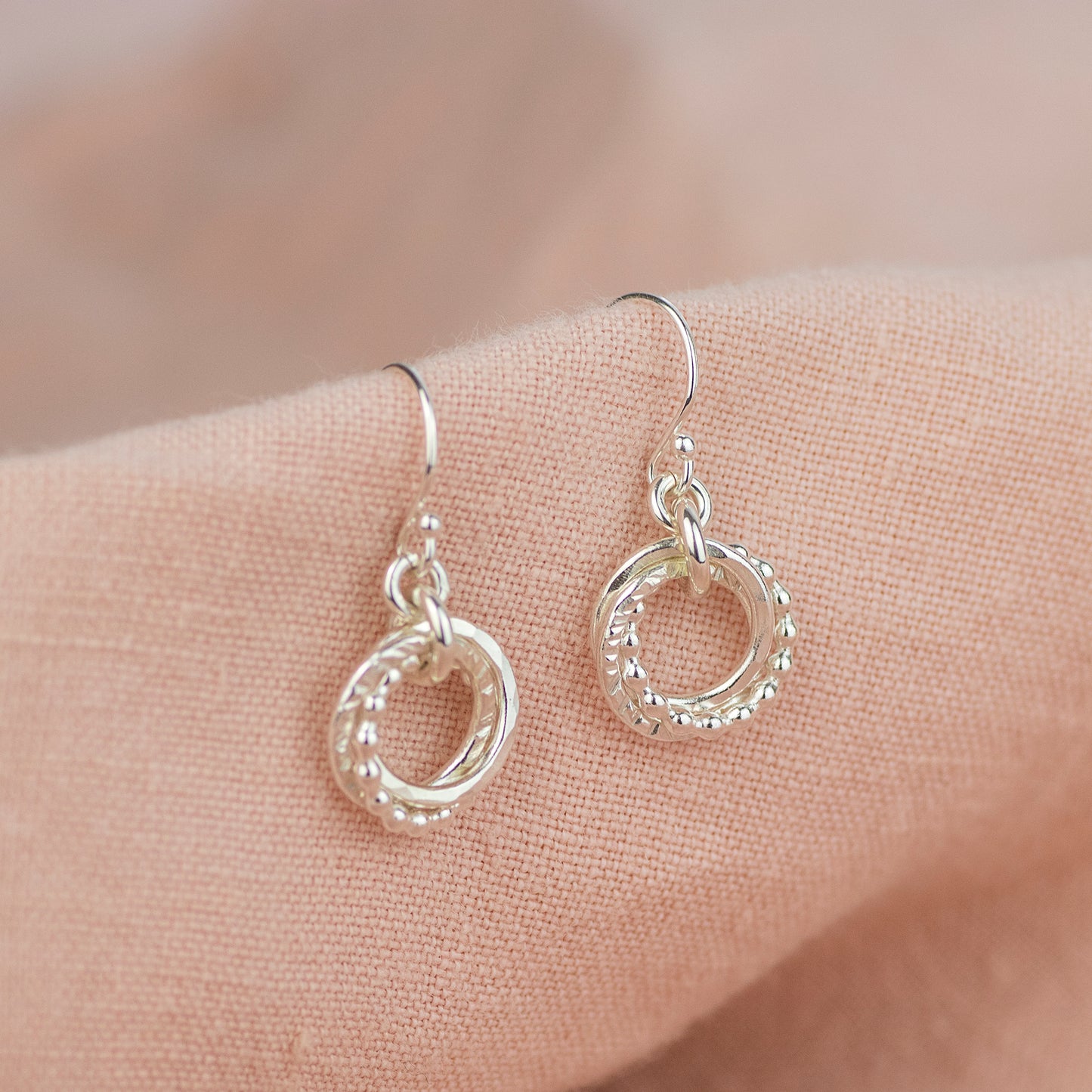 Sisters Earrings - 3 Sisters Linked for a Lifetime - Silver Love Knot Earrings