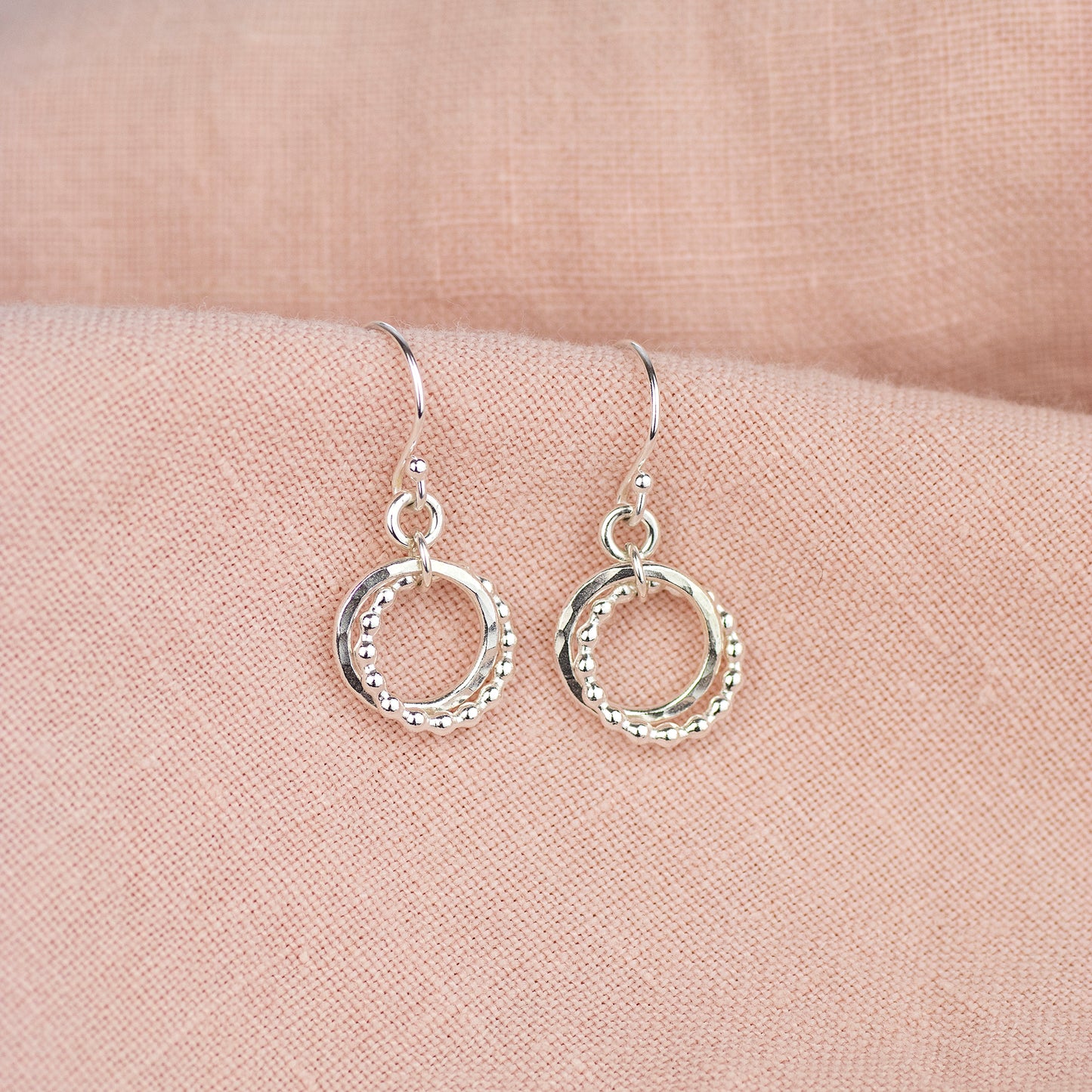Sisters Earrings - 2 Sisters Linked for a Lifetime - Silver Love Knot Earrings