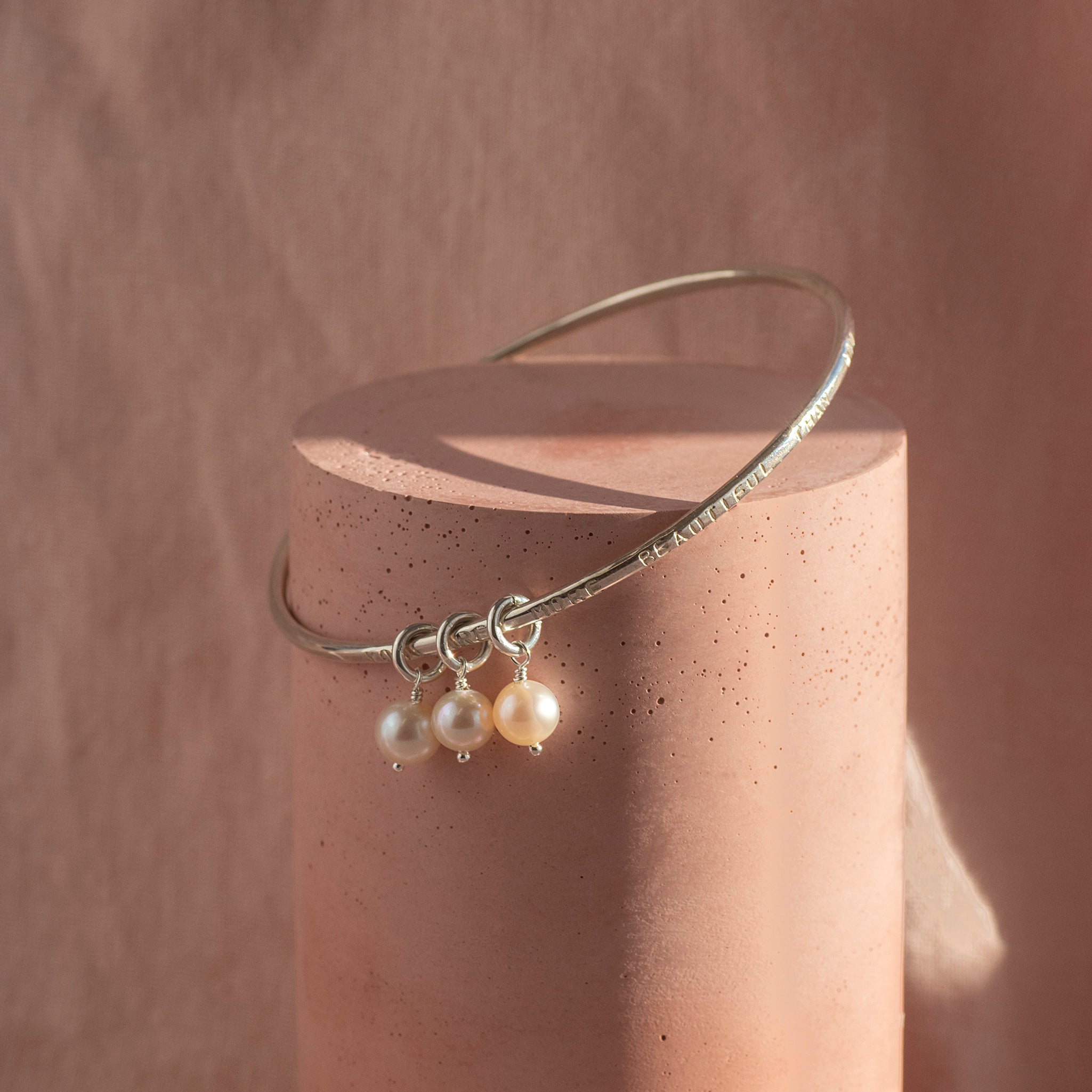 Silver 2025 pearl bangles