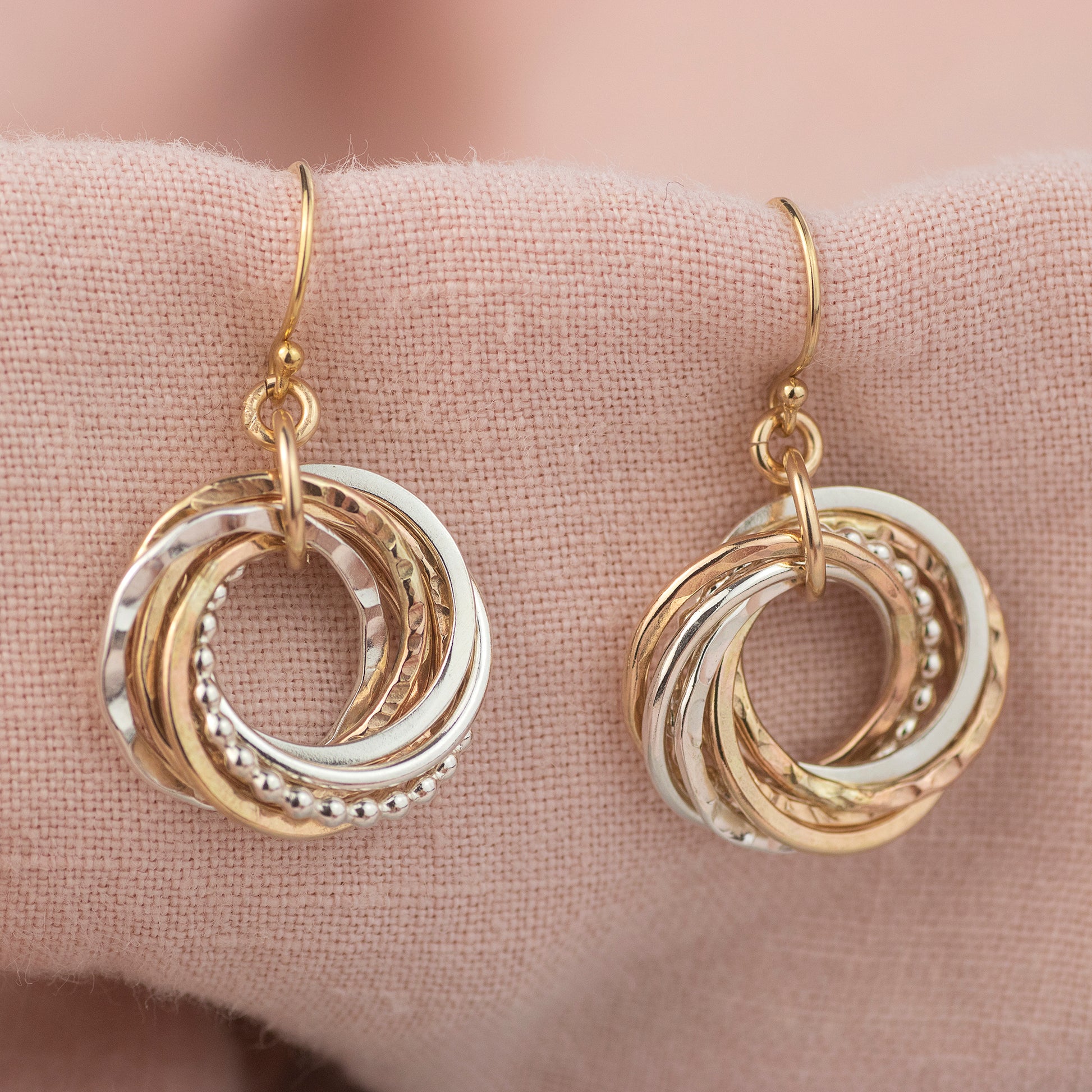 80th Birthday Earrings - The Original 8 Links for 8 Decades Earrings - Petite Silver & Gold