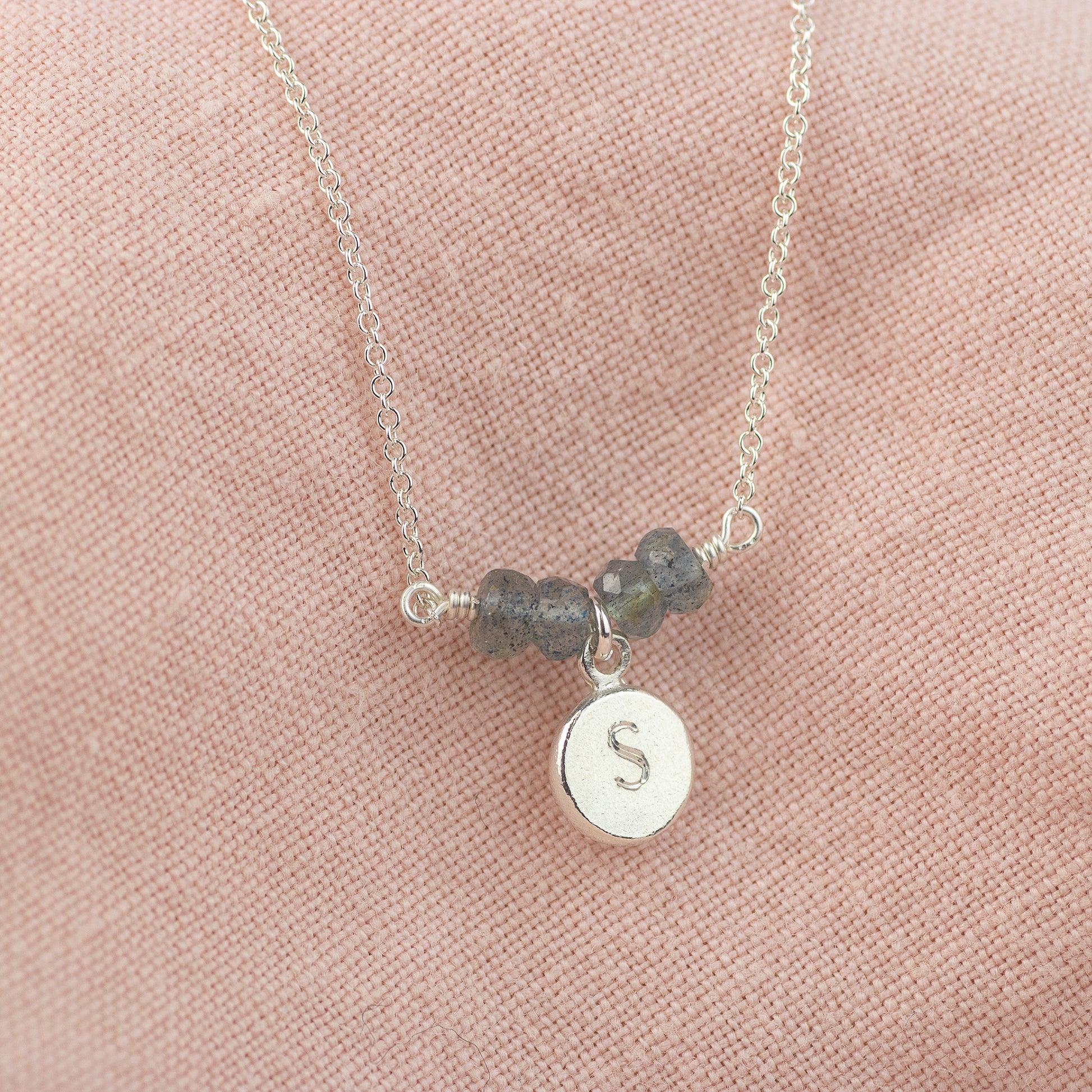 21st Birthday Present - Personalised Engraved Initial Birthstone Necklace