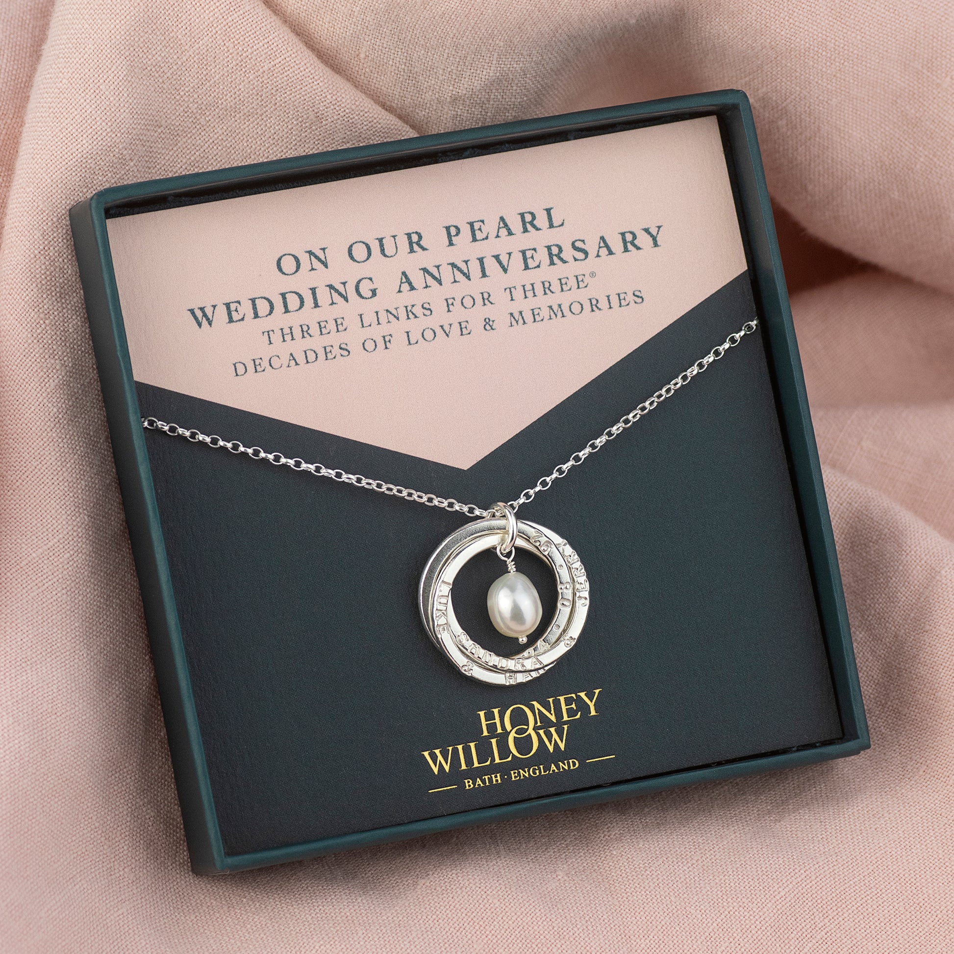 Personalised Pearl Anniversary Necklace - 30th Anniversary Gift