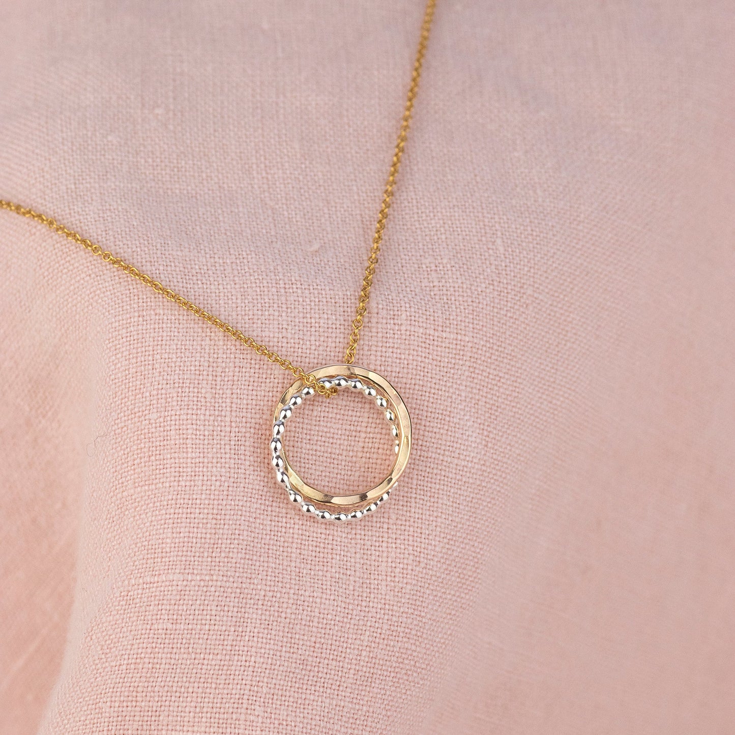Bride & Bridesmaid Necklace - Linked for a Lifetime - Silver & Gold