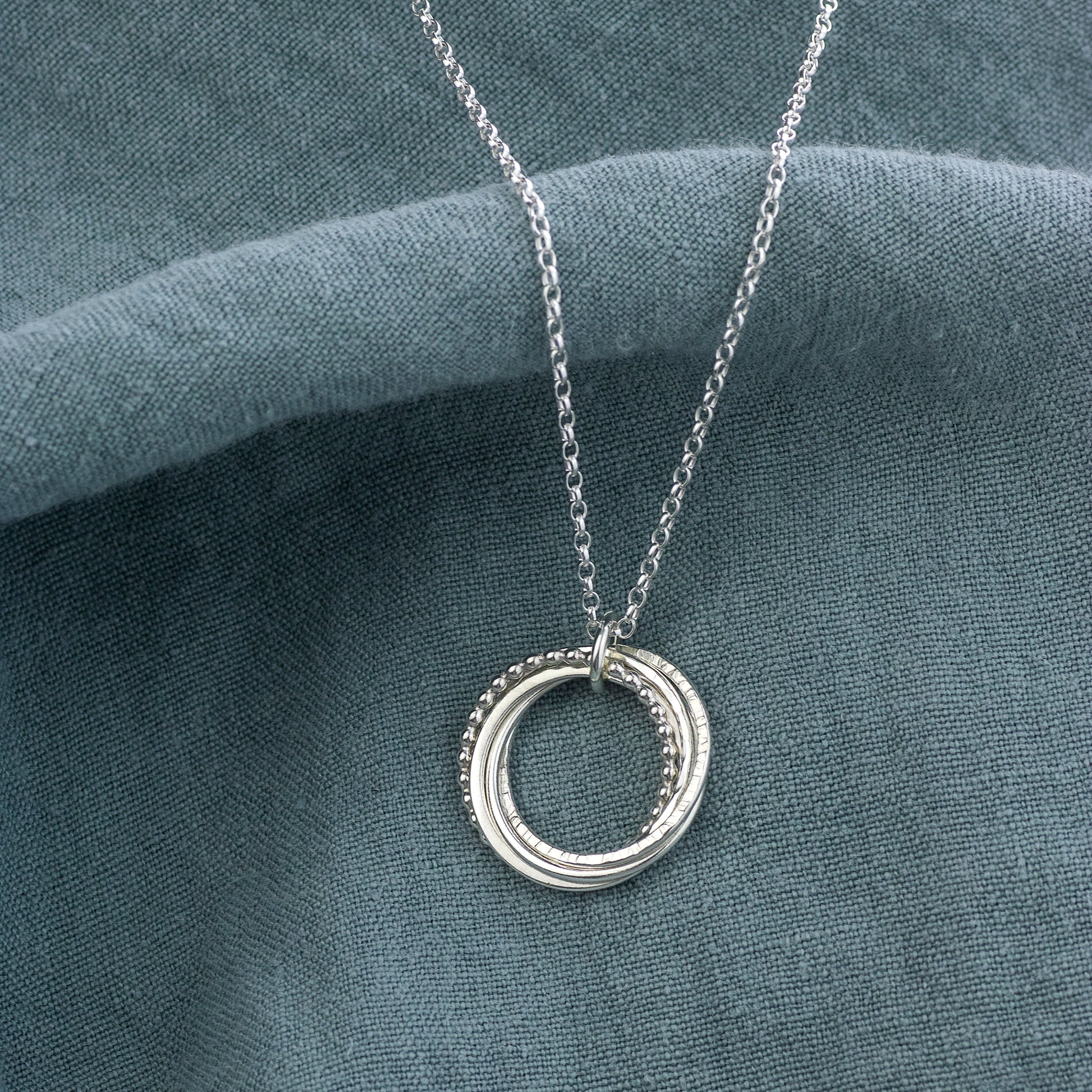 5th Anniversary Necklace - The Original 5 Rings for 5 Years Necklace - Silver