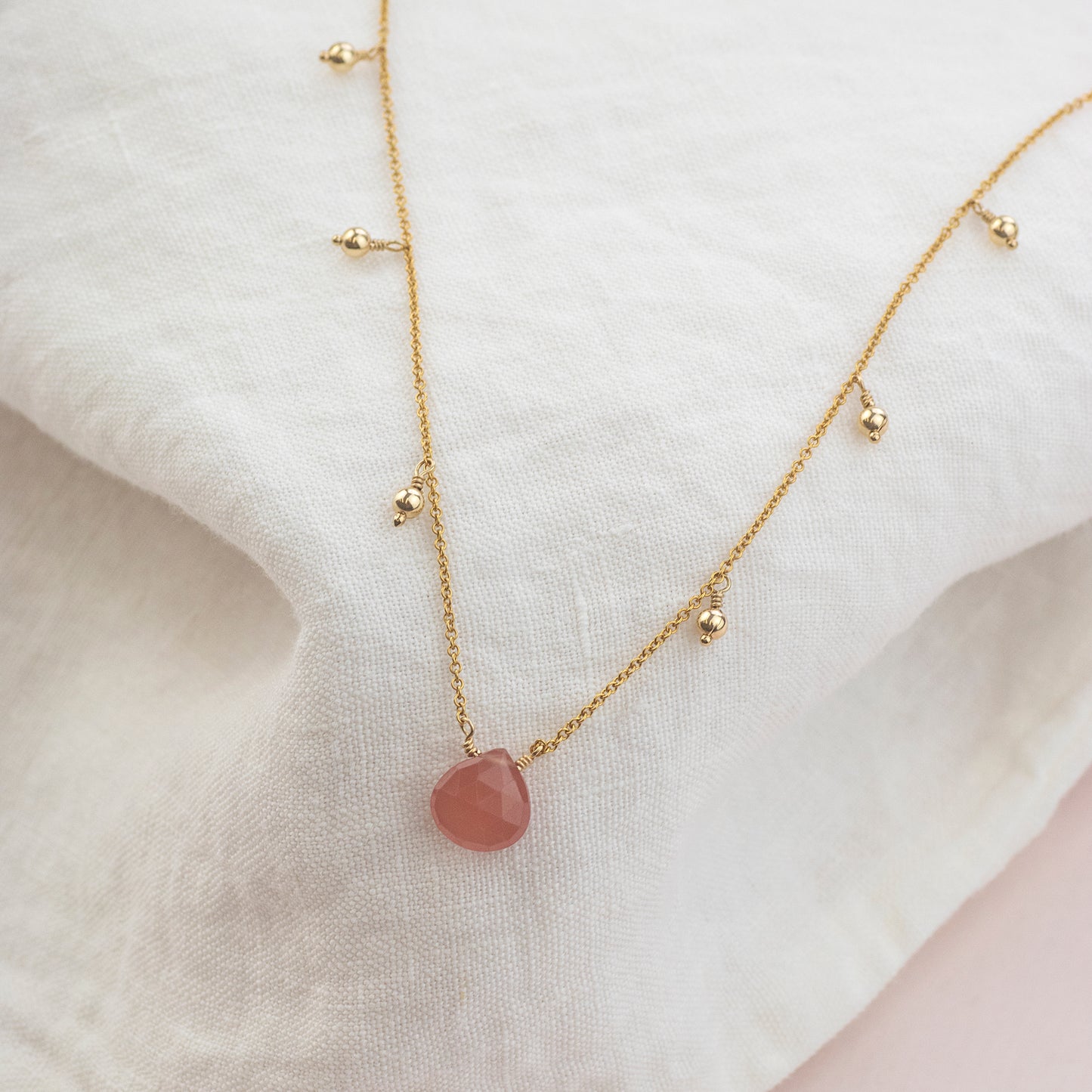 Good Luck Gift for Exams - Rhodochrosite Necklace - Energy, Positivity & Courage