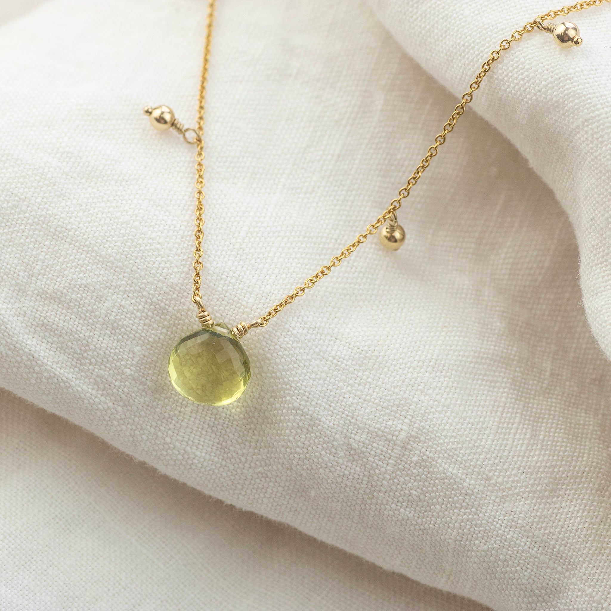 Yellow store quartz necklace