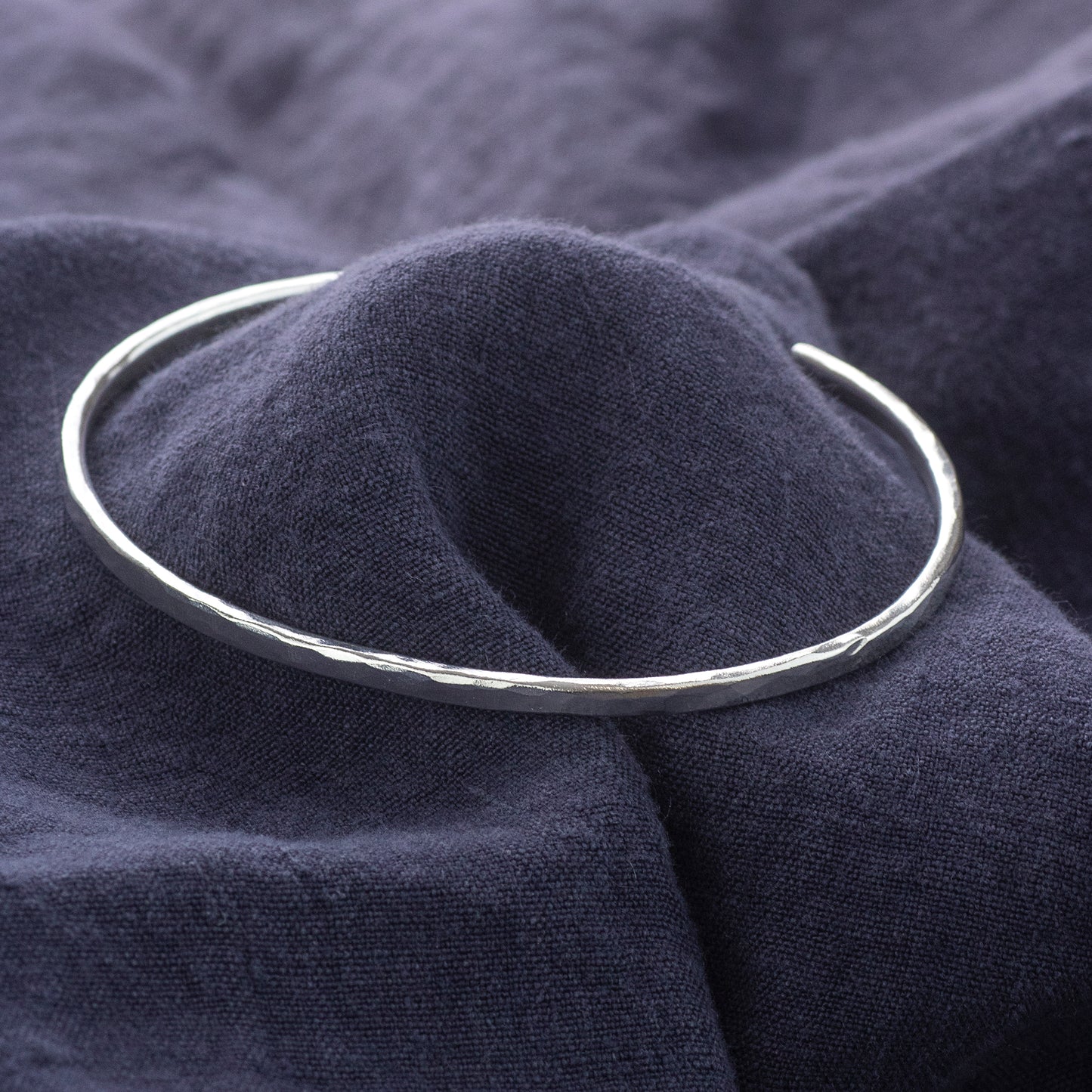 Men's Personalised Torc Bangle - Hand-Stamped Silver
