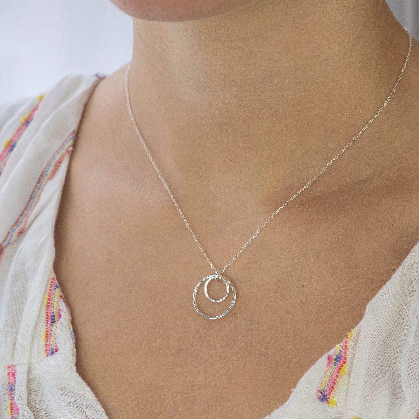 Gift for Quinceañera - Forever Encircled with Love Necklace - Silver & Gold