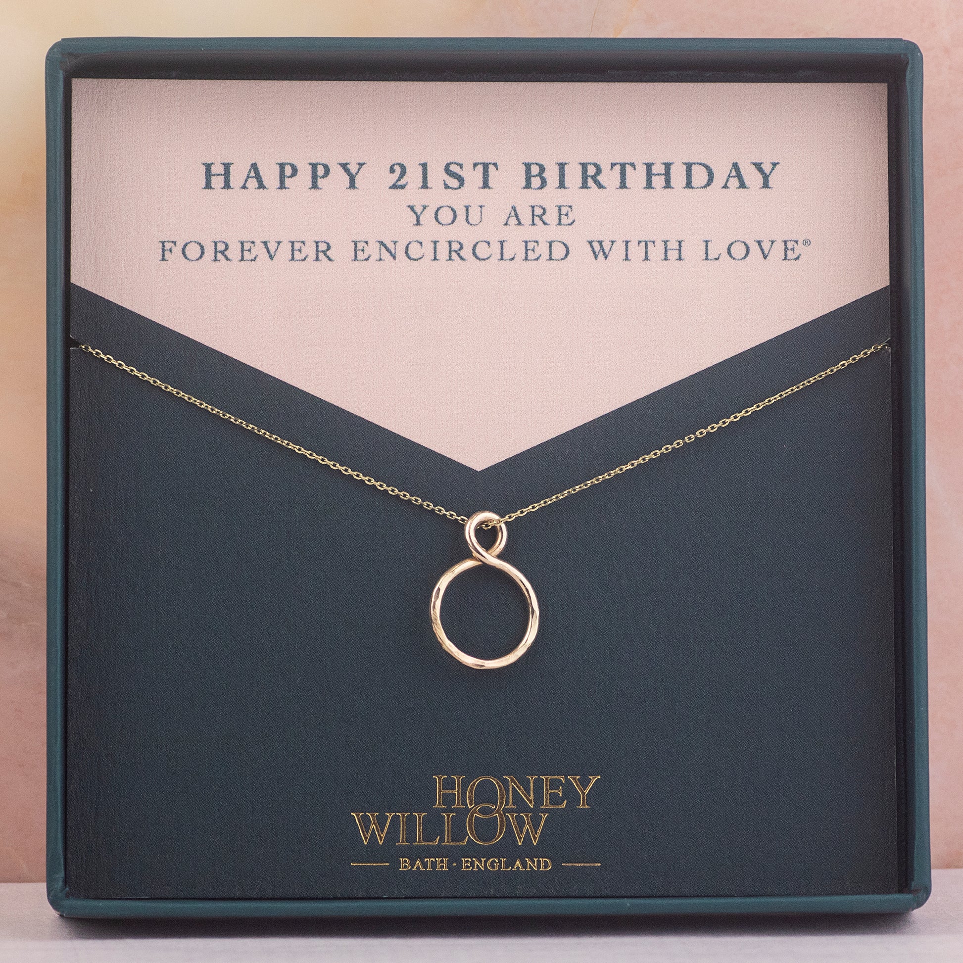 21st Birthday Necklace - Tiny Infinity - 9kt Gold