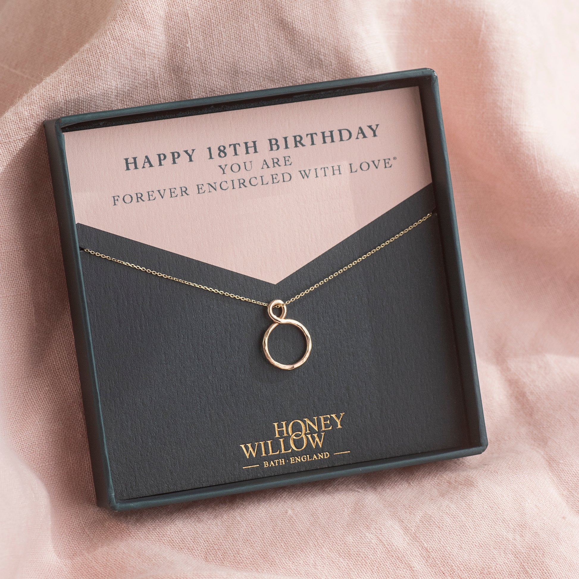 18th Birthday Necklace - Tiny Infinity - 9kt Gold