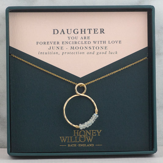 Gift for Daughter - Infinity Necklace with Birthstone - Silver & Gold Media 1 of 9