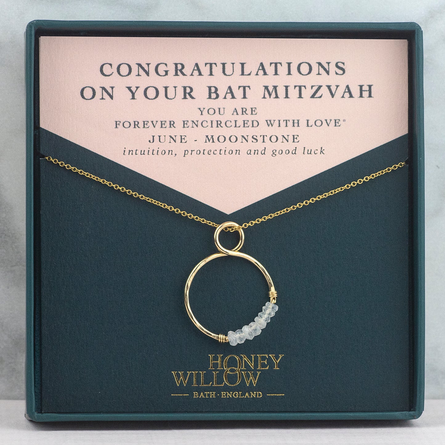 Bat Mitzvah Gift- Infinity Birthstone Necklace - Silver & Gold