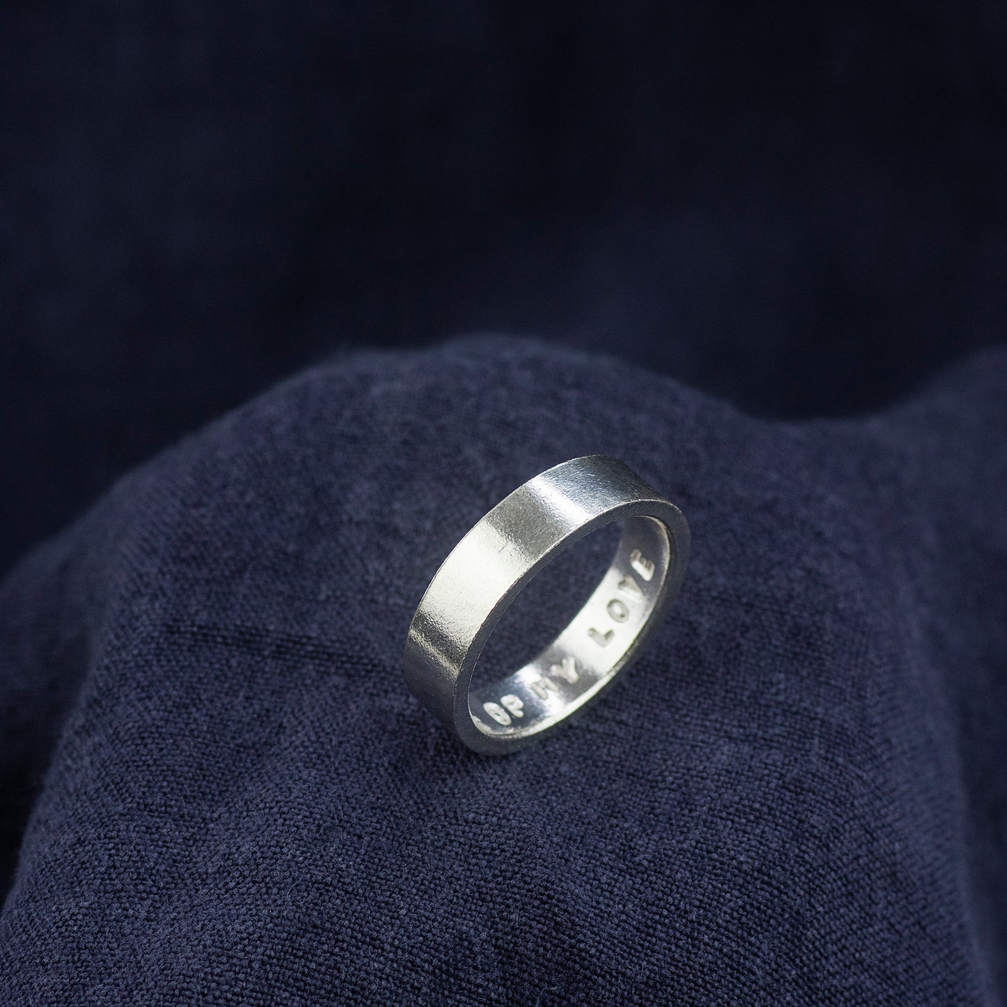 Men's Personalised Ring - Hand-stamped - Silver
