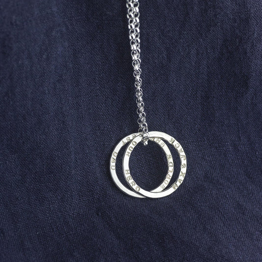 Men's Personalised Necklace - Silver Double Link Name Necklace