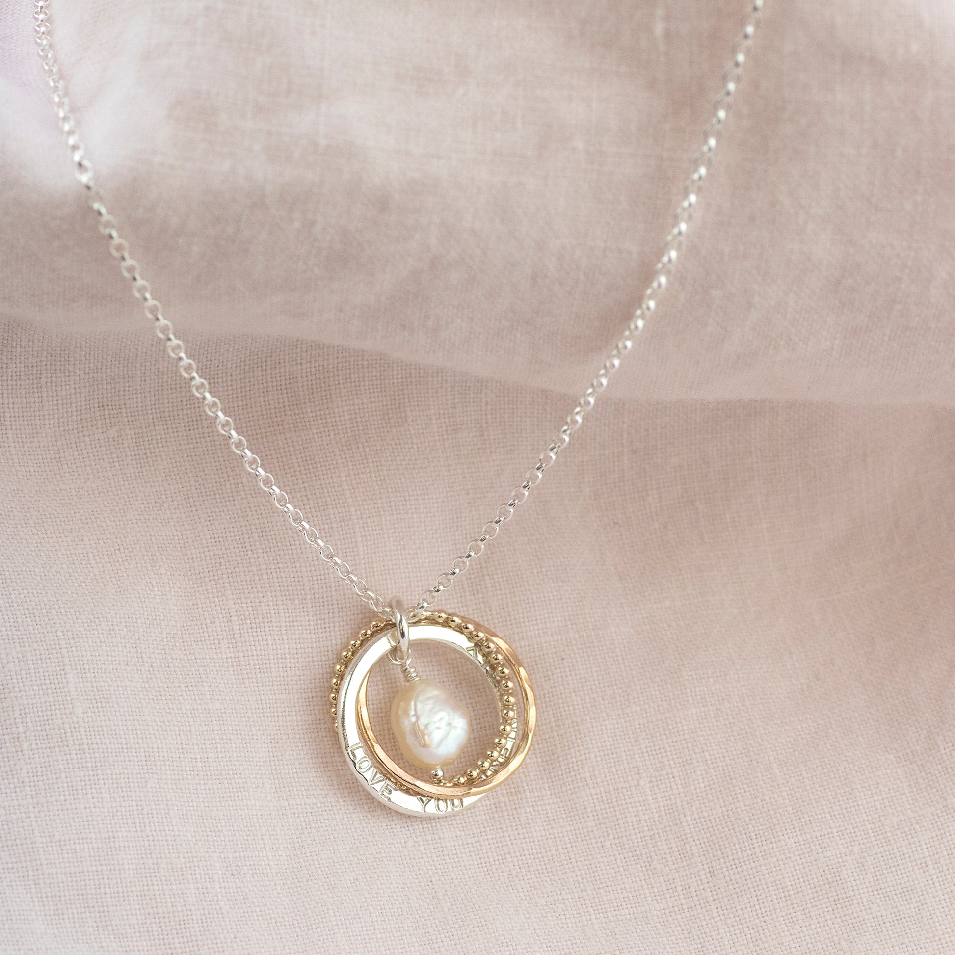 30th Wedding Anniversary Gift - Personalised 9kt Gold Pearl Wedding Anniversary Necklace