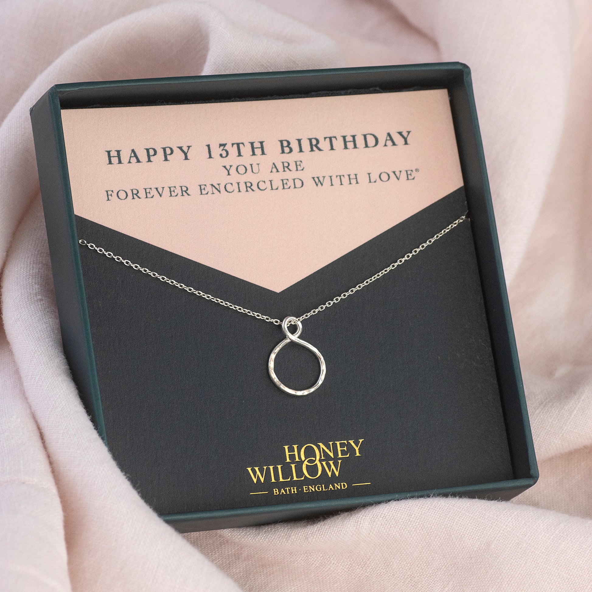 13th Birthday Gift - Petite Infinity Necklace - Silver