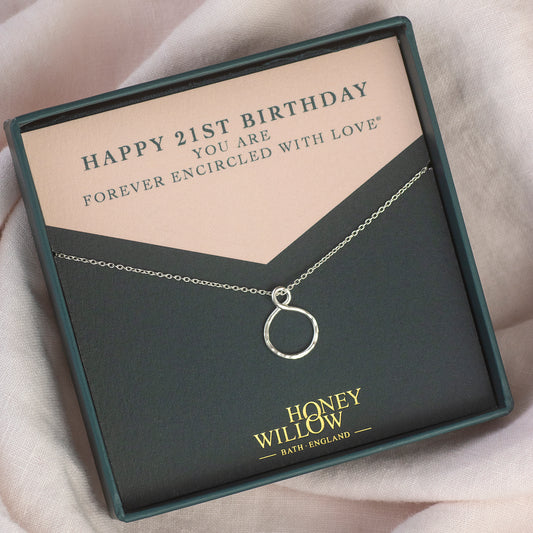 21st Birthday Gift - Petite Infinity Necklace - Silver