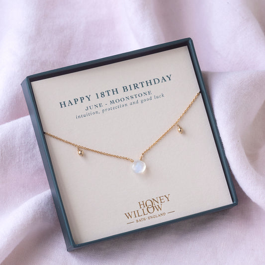 18th Birthday Gift - Birthstone Briolette Choker Necklace