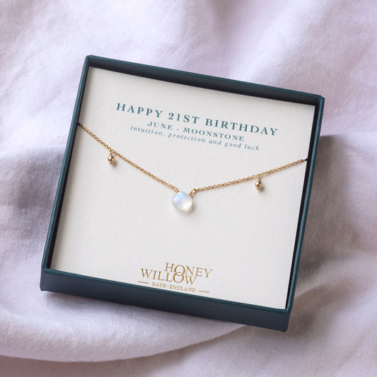 21st Birthday Gift - Birthstone Briolette Choker Necklace