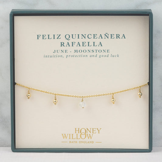 Quinceañera Gift - Delicate Double Birthstone Bracelet