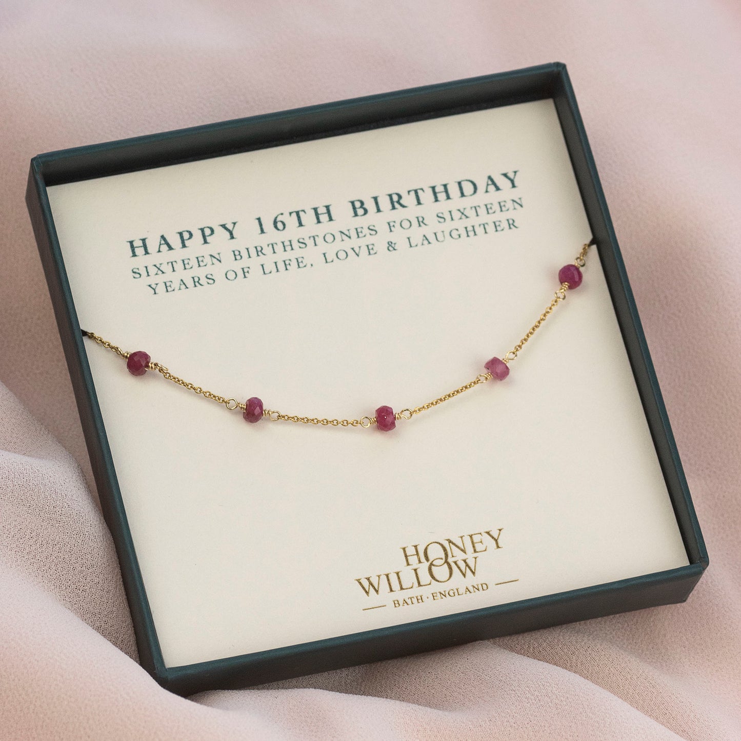 16th Birthday gift - Birthstone Satellite Necklace - 16 Birthstones for 16 Years™