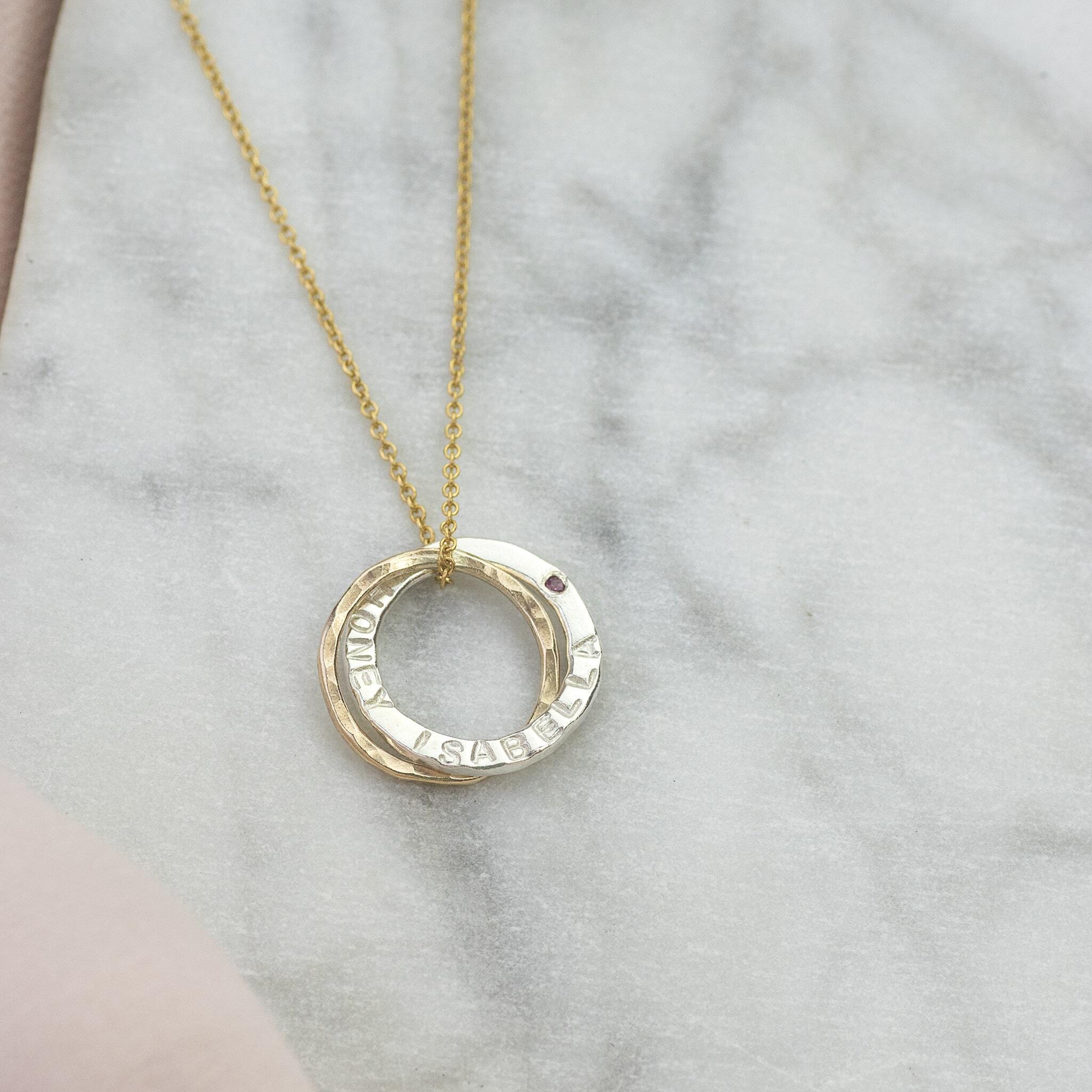 Large personalised disc necklace - gold circle necklace - customised  initial necklace - large disc necklace - if not now then when