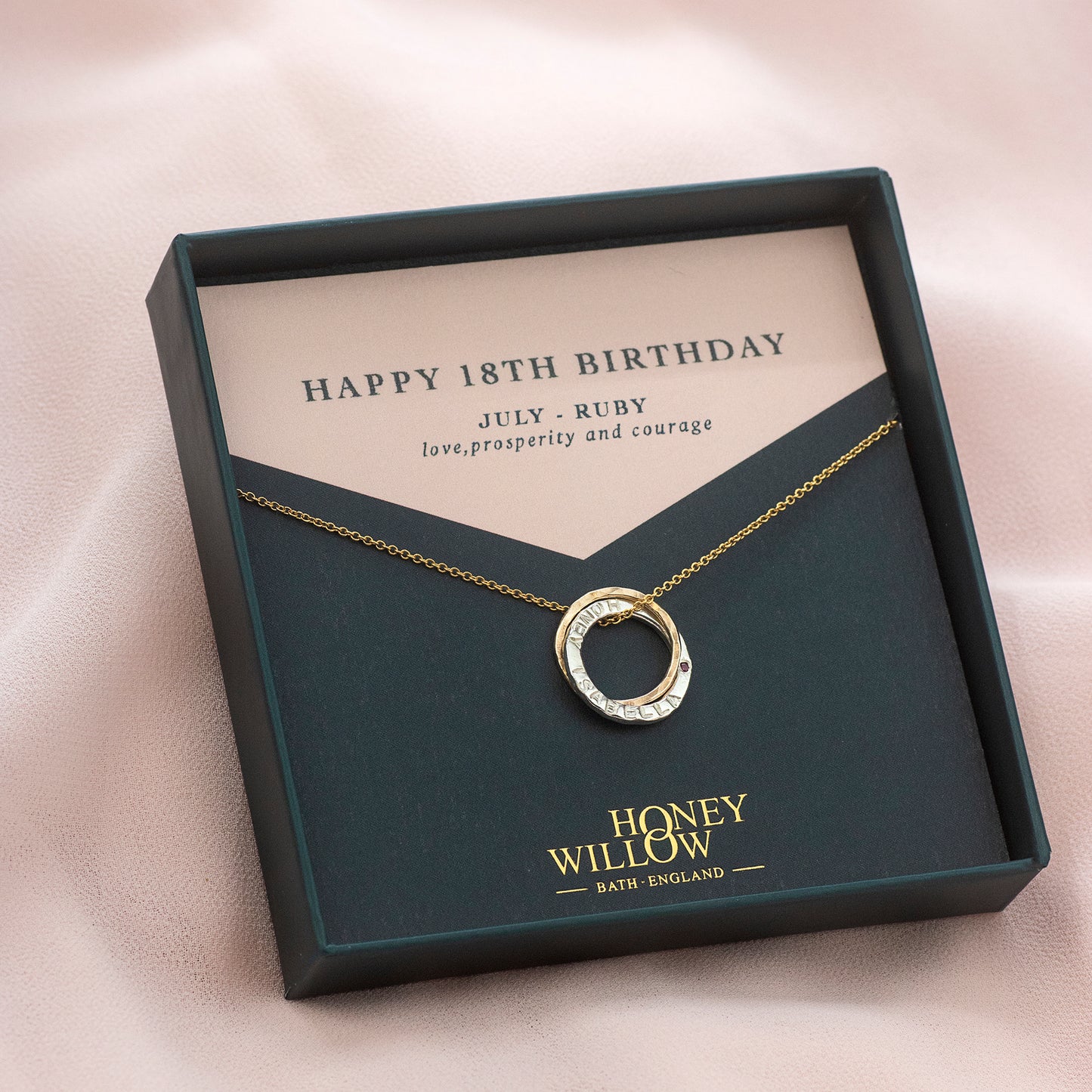 18th Birthday Gift - Personalised Birthstone Necklace - Petite Mixed Metal