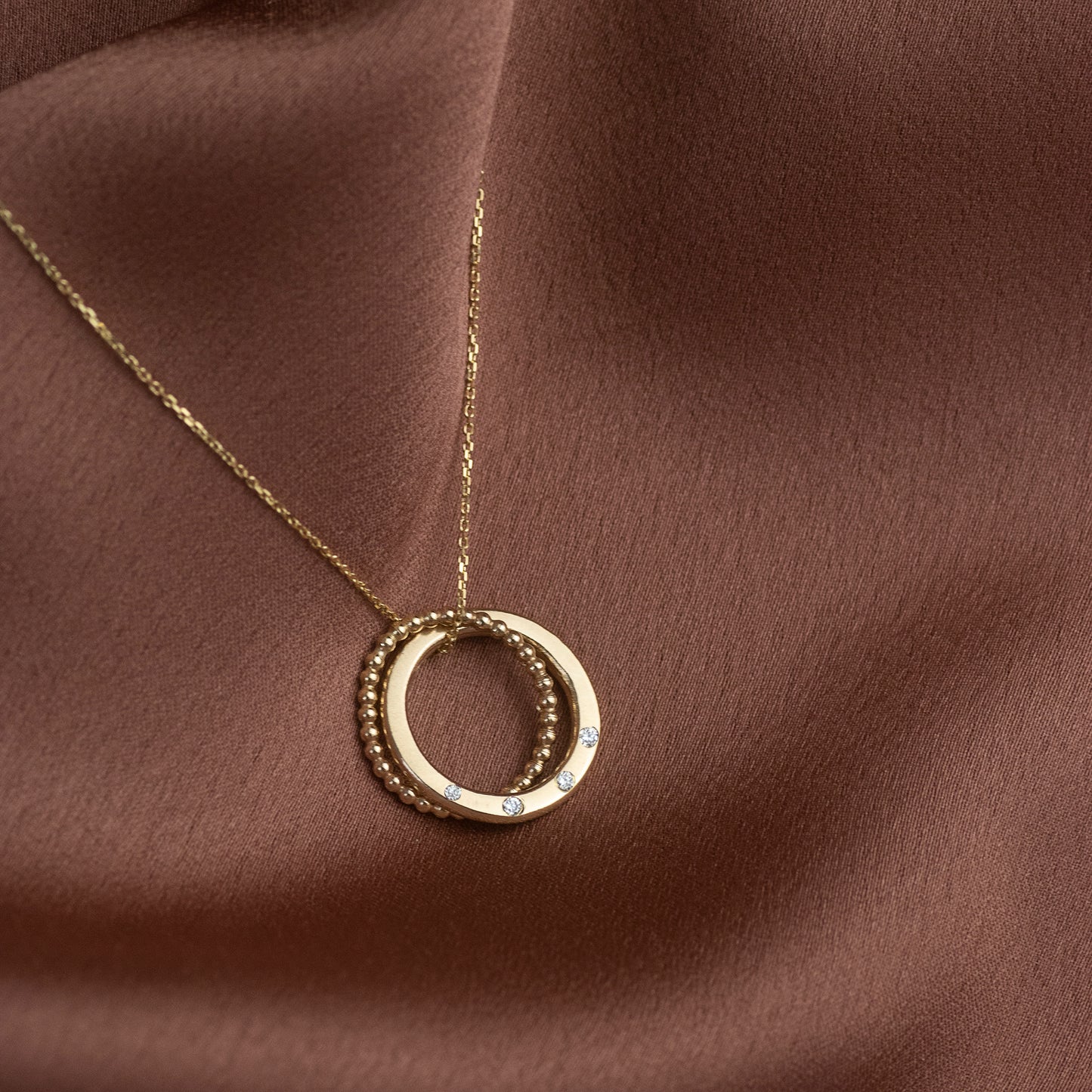4th Anniversary Necklace - 4 Diamonds for 4 Years - 9kt Gold