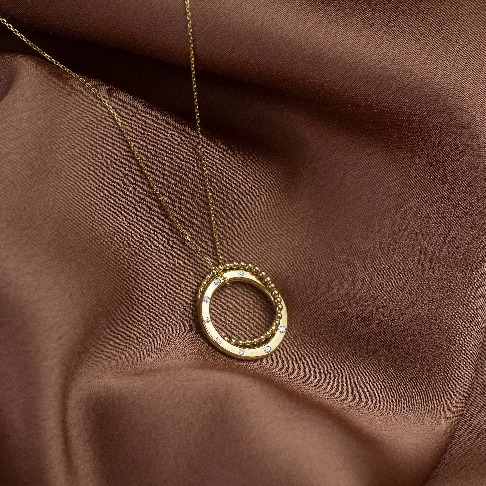 8th Anniversary Necklace - 8 Diamonds for 8 Years - 9kt Gold