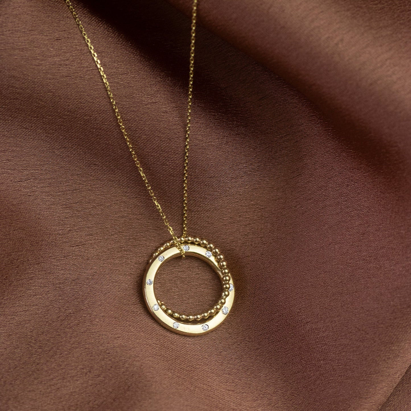 10th Anniversary Necklace - 10 Diamonds for 10 Years - 9kt Gold
