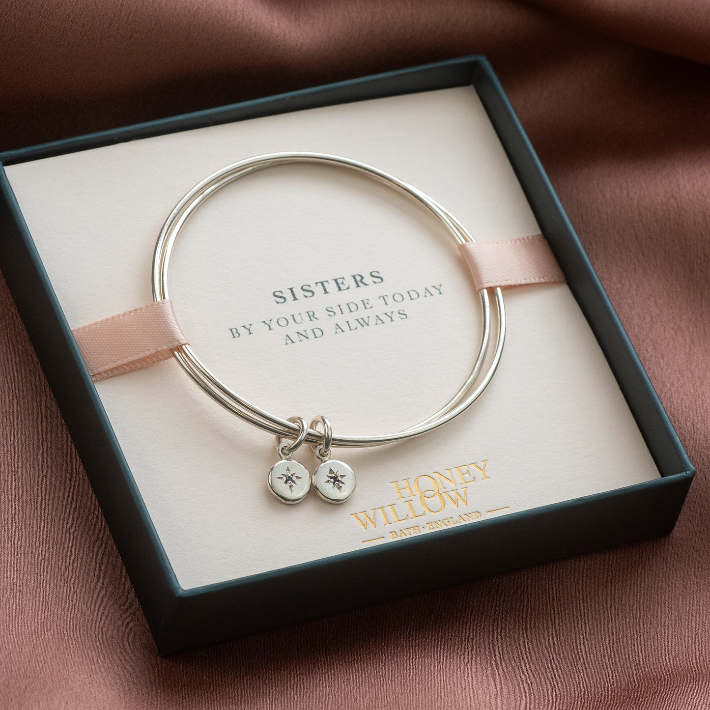 Gift for Bride from Sister - Double Linked Birthstone Bangle