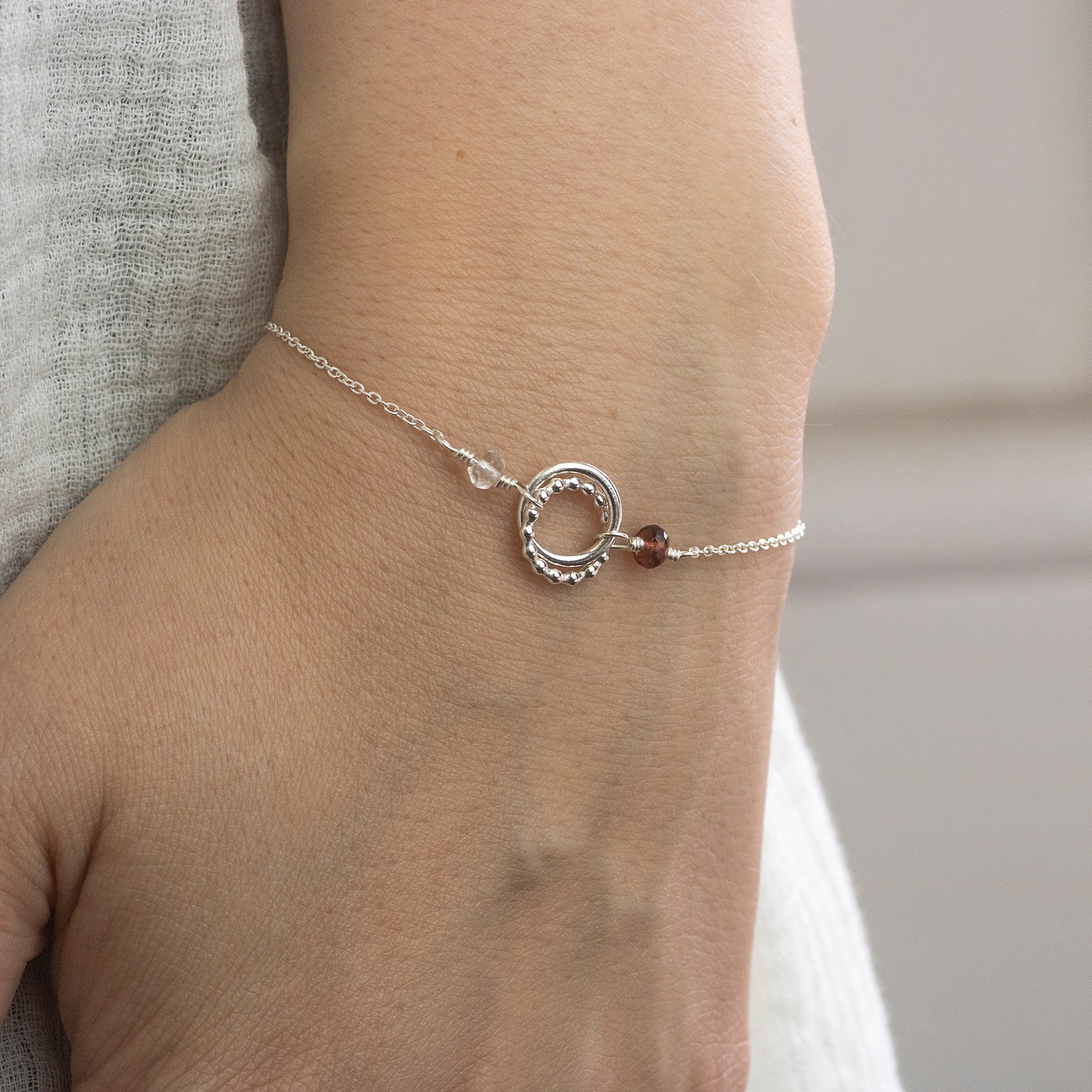 Friendship Bracelet - Double Birthstone Love Knot Bracelet