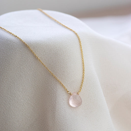 Rose Quartz Necklace - Silver & Gold