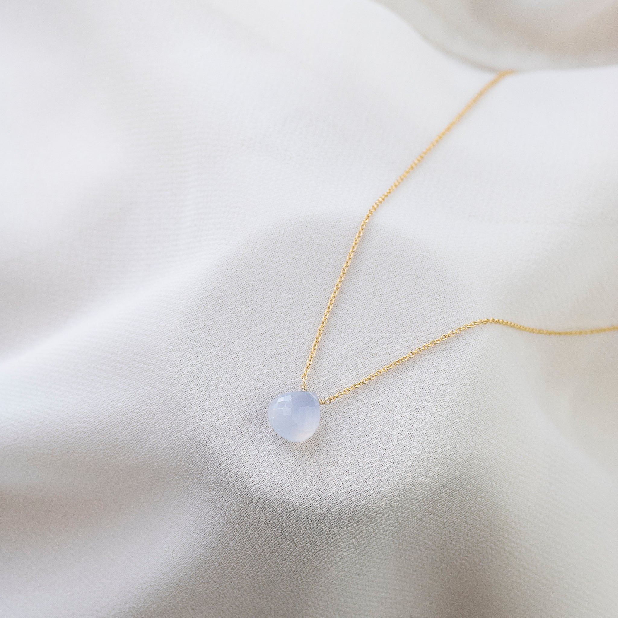 Women's Fashion Blue Chalcedony and Lemon Quartz Long Necklace – Archariel