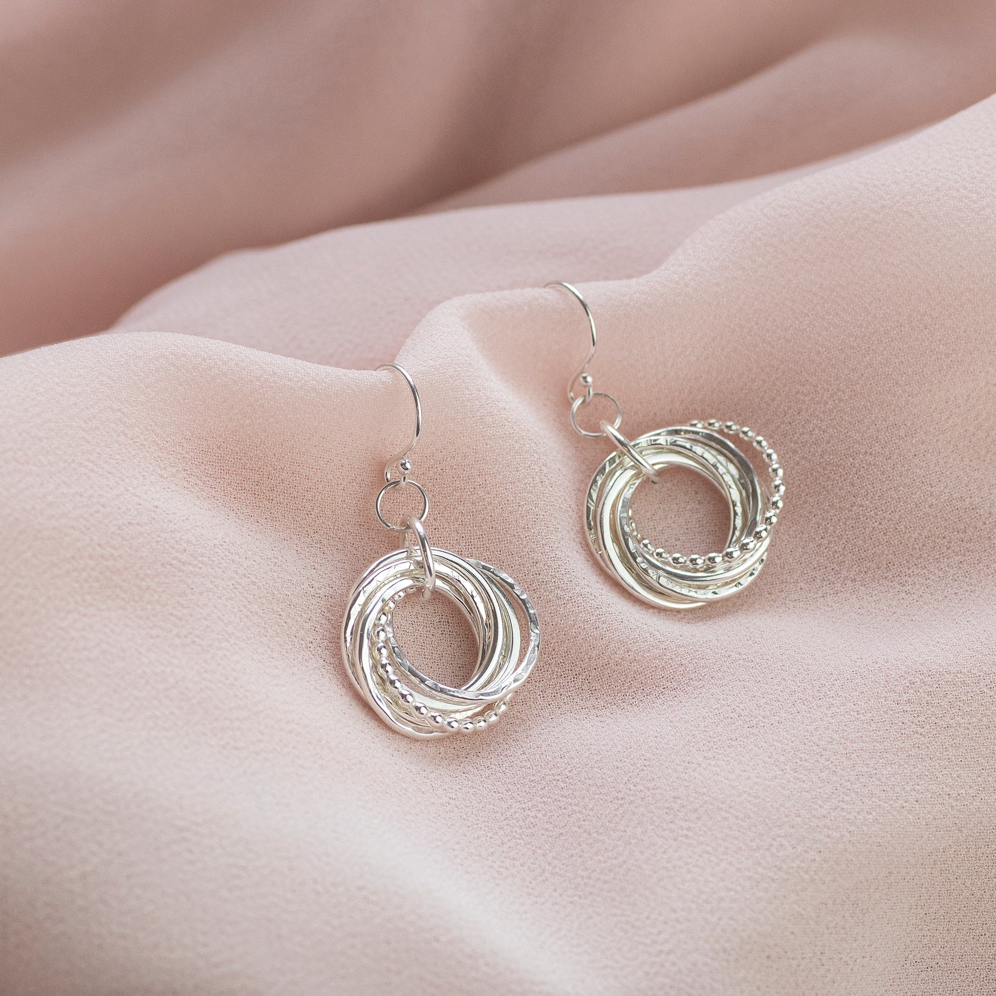 70th Birthday Earrings - The Original 7 Links for 7 Decades Earrings - Petite Silver