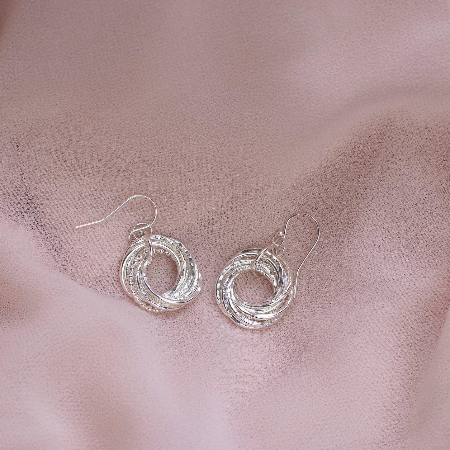 90th Birthday Earrings - The Original 9 Links for 9 Decades Earrings - Petite Silver