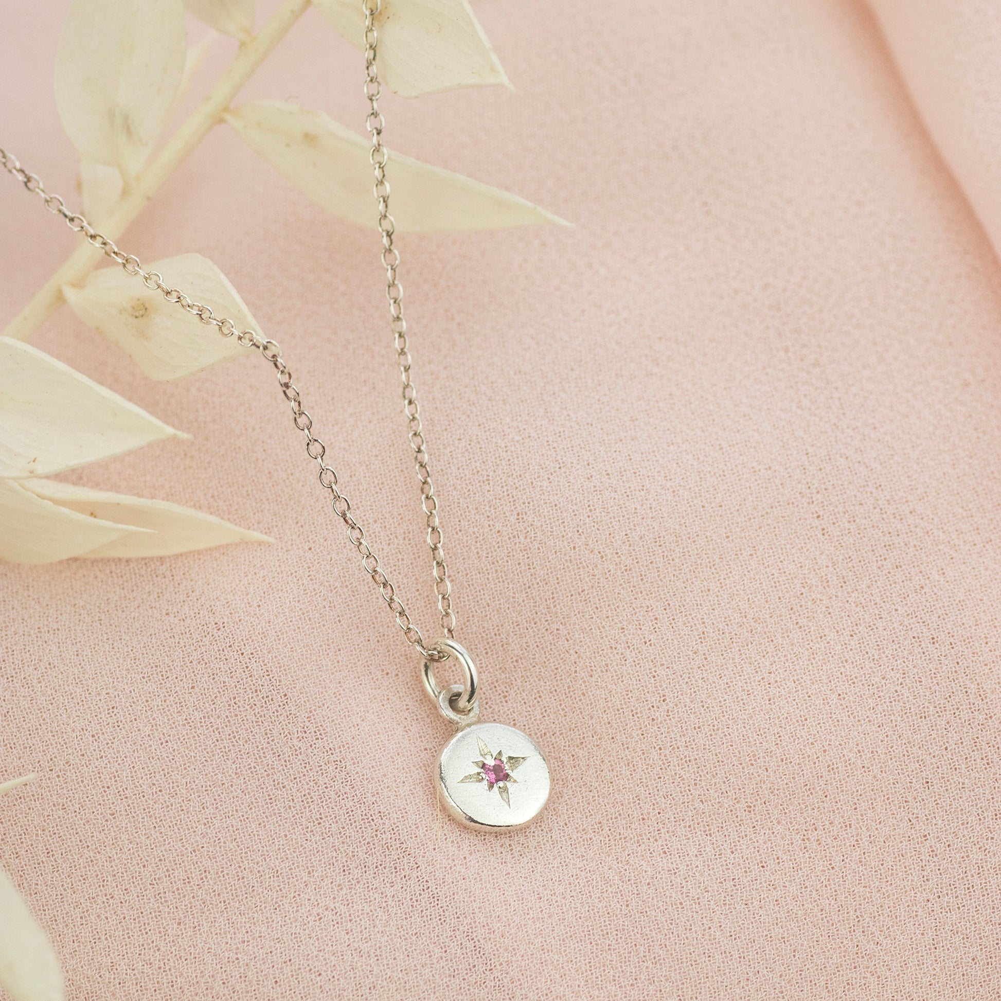 Gift for Daughter - Tiny Birthstone Star Set Pendant