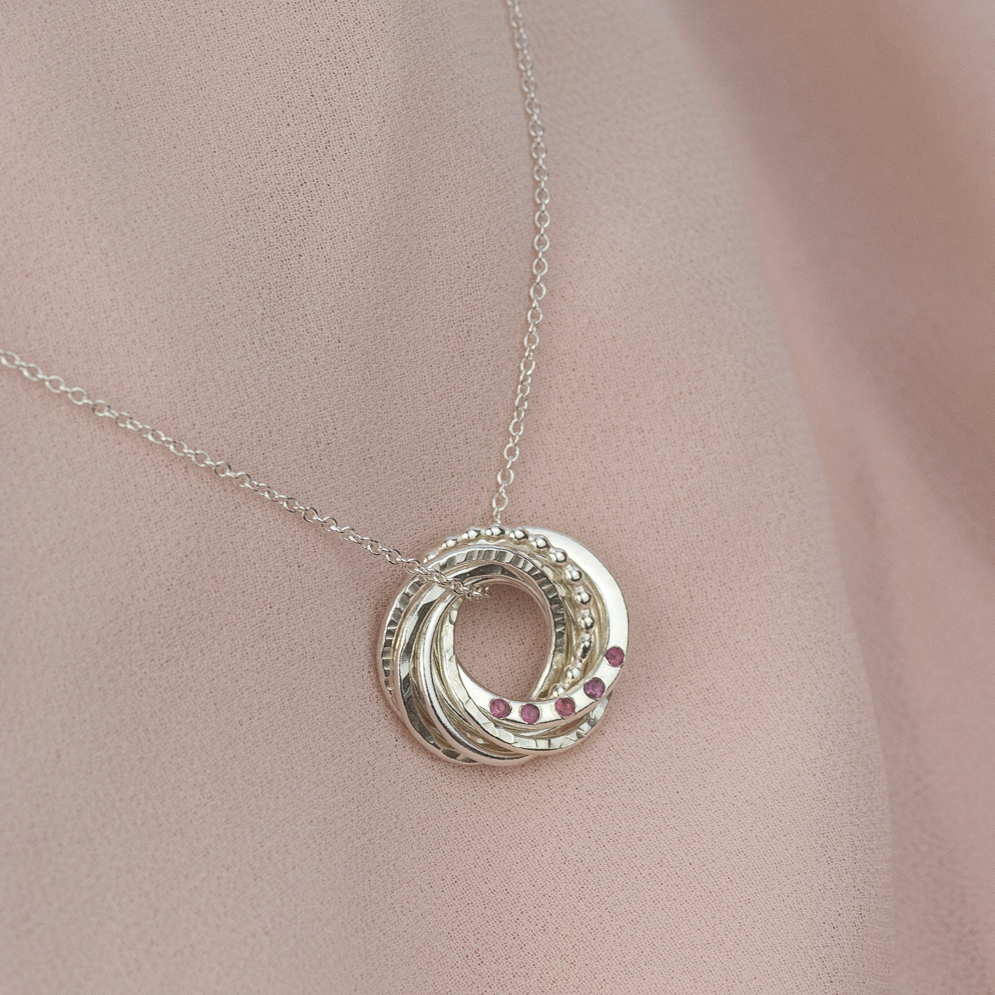 85th Birthday Birthstone Necklace - Petite Silver