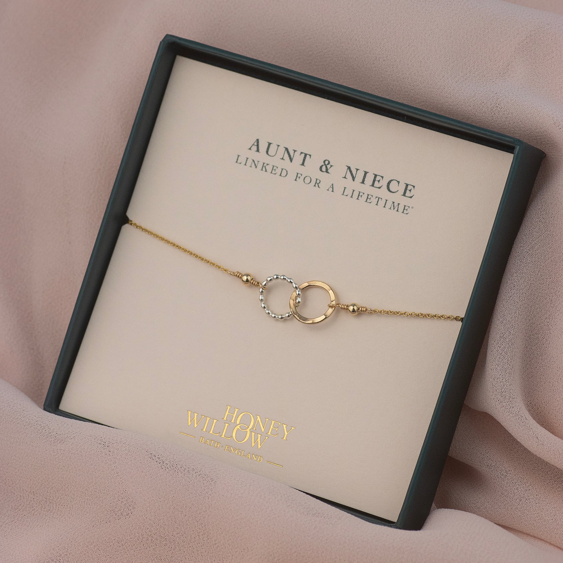 Aunt & Niece Gift - Love Link Bracelet - Silver & Gold