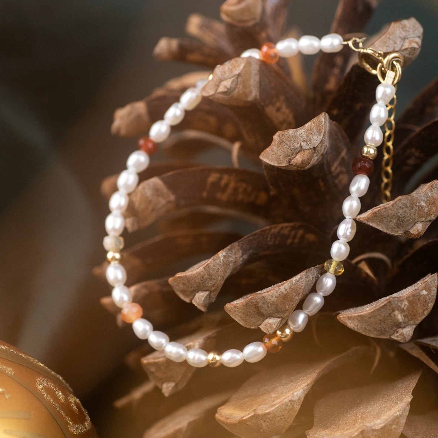 Pearl and Fire Opal Bracelet - Passion, Success & Fortune