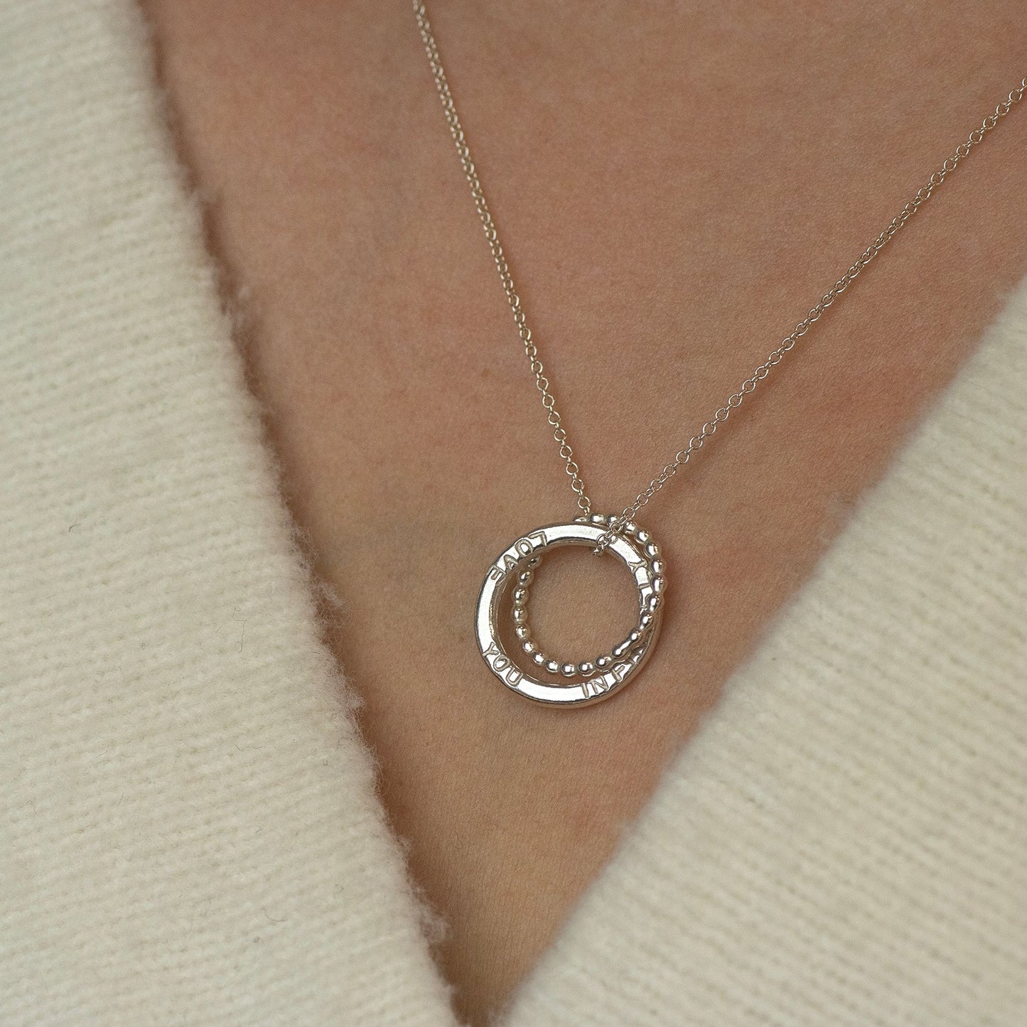 Love You Infinitely Double Link Necklace - Silver