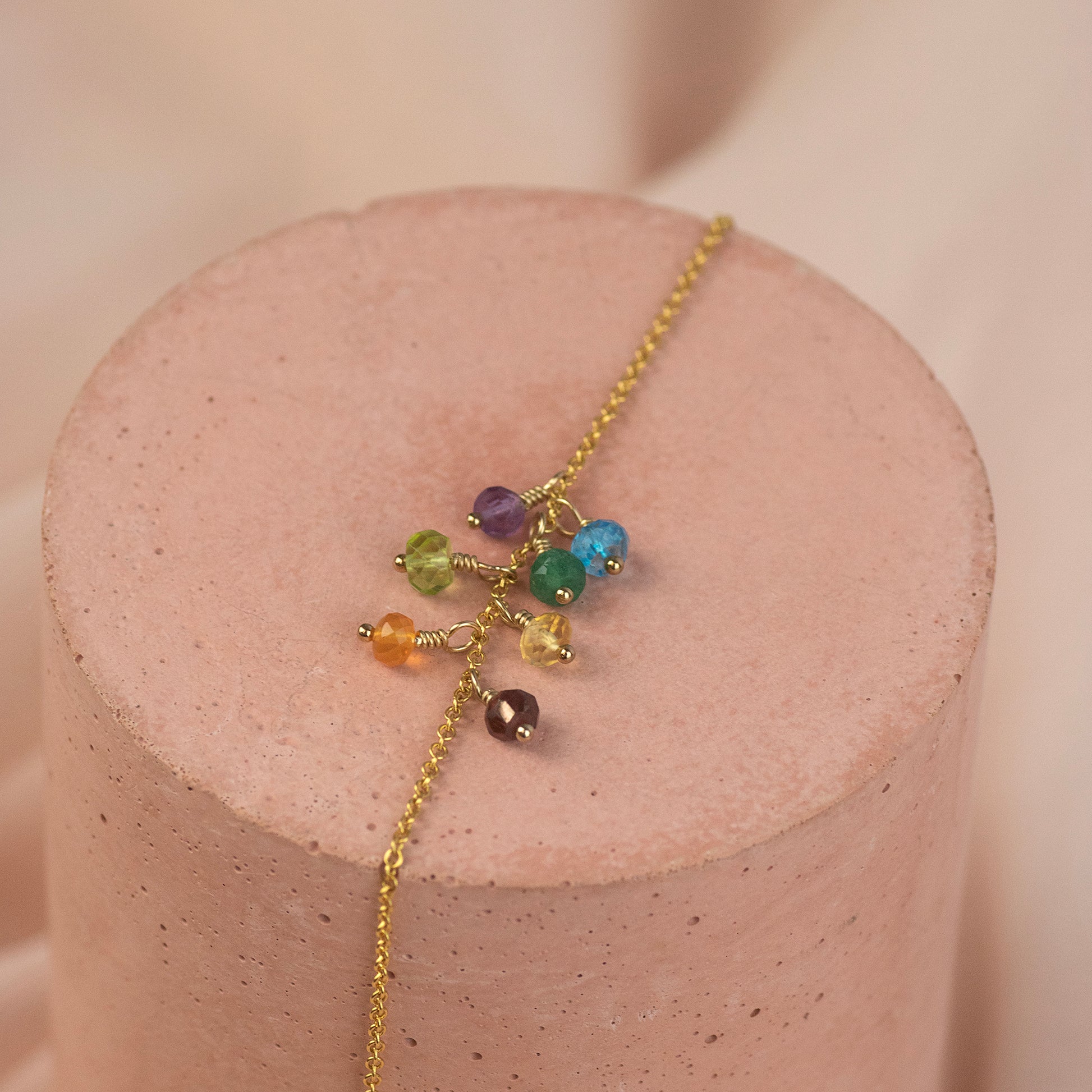 Rainbow Gemstone Bracelet - Silver & Gold