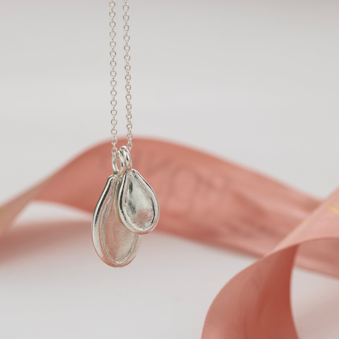 Gift for Mum - Double Seed Necklace - Silver