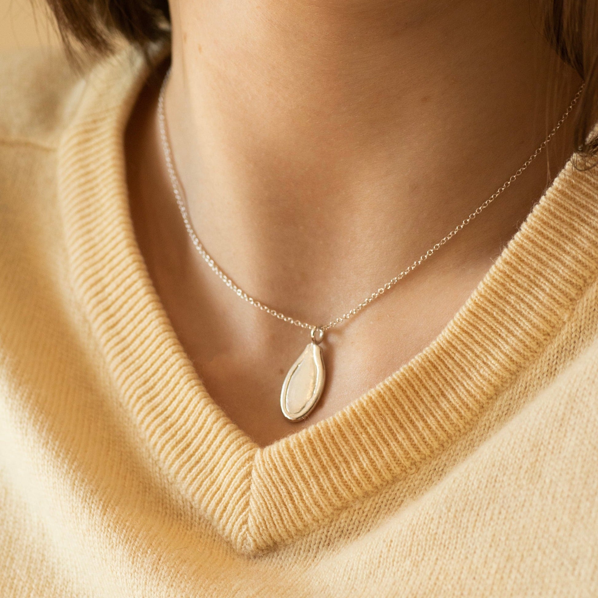 Silver seed necklace